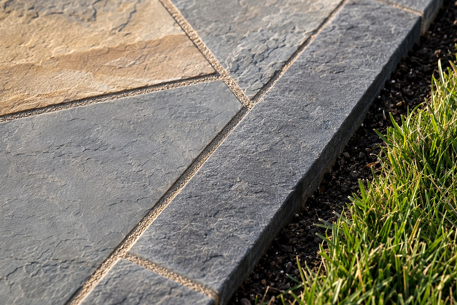 Edging and base detail on a stone patio built for a cold climate.